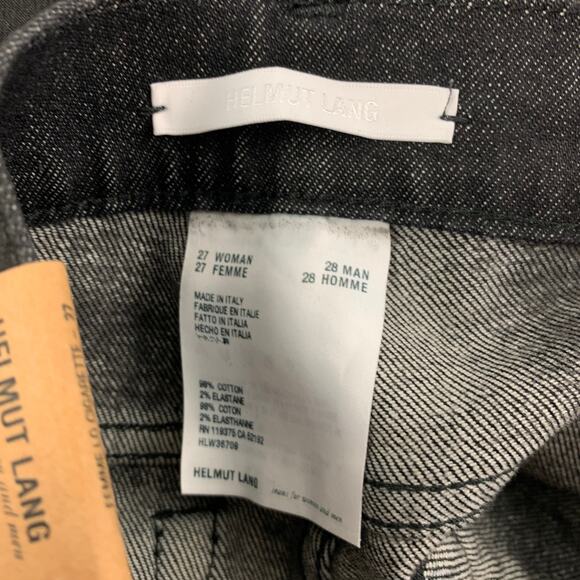 HELMUT LANG Size 27 Black Cotton Femme Lo Cigarette Jeans - Picture 4 of 5